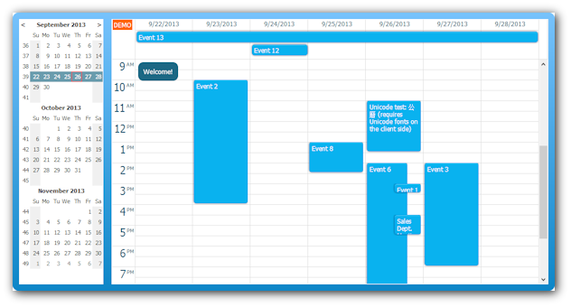 event calendar asp.net mvc css theme blue