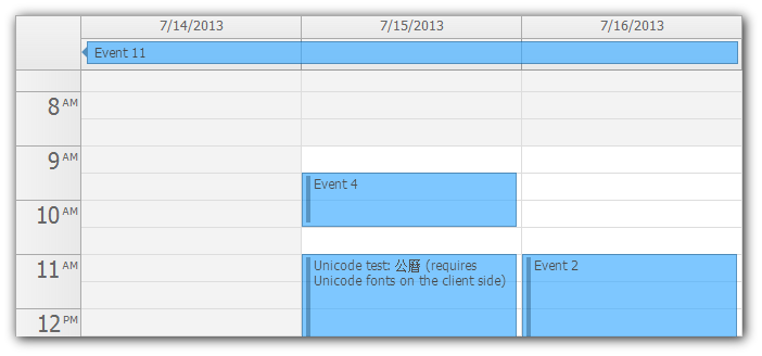 event calendar asp.net business