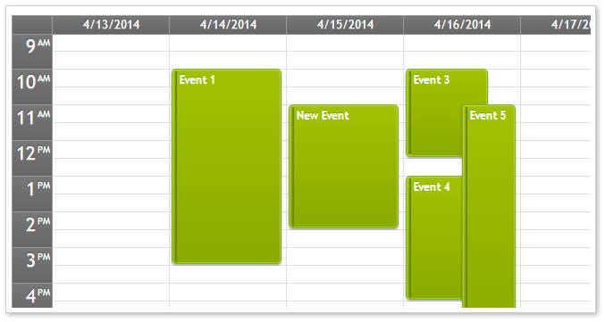 event calendar asp.net mvc css theme green