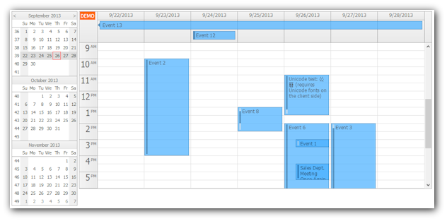 event calendar asp.net mvc css theme transparent